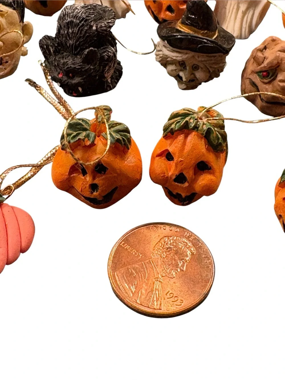 Halloween Vintage 40+ Miniature Ornaments Pumpkins Ghosts Monsters Witches Bats